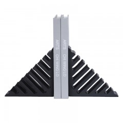 现代简约黑色白色树脂三角形书档书靠摆件样板房书房软装饰品
