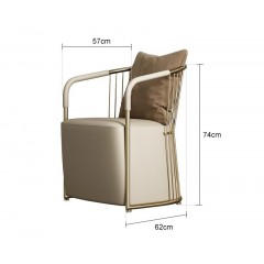 JH-637主椅茶椅子主人椅轻奢椅子现代简约不锈钢椅子轻奢高级感